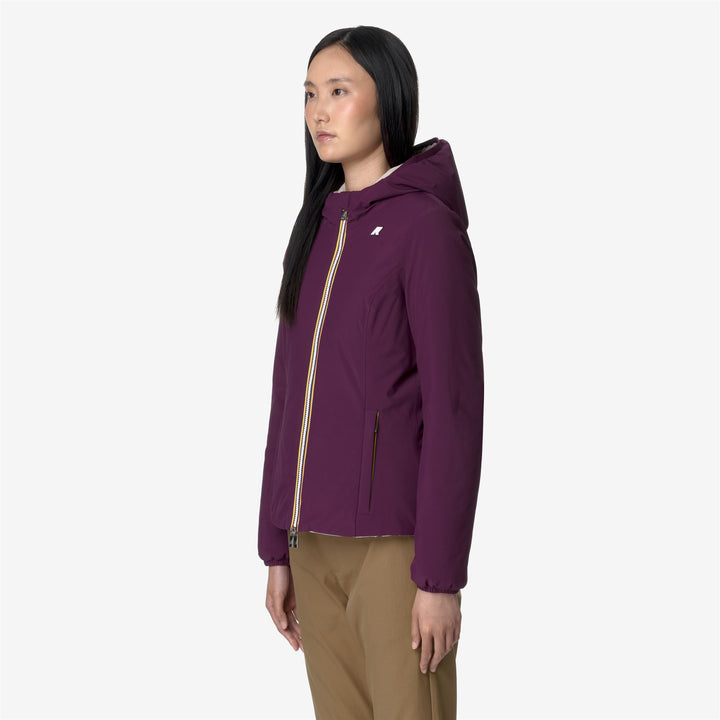 Jackets Woman LILY ST WARM REVERSIBLE Short VIOLET DK-BEIGE G Detail (jpg Rgb)			