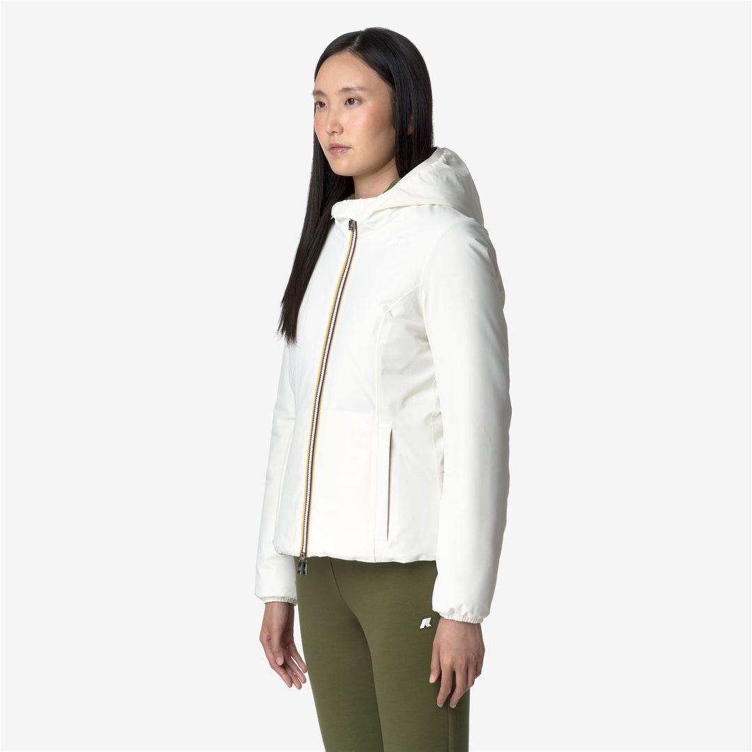 Jackets Woman LILY ST WARM REVERSIBLE Short WHITE GARDENIA - GREEN CYPRESS Detail (jpg Rgb)			