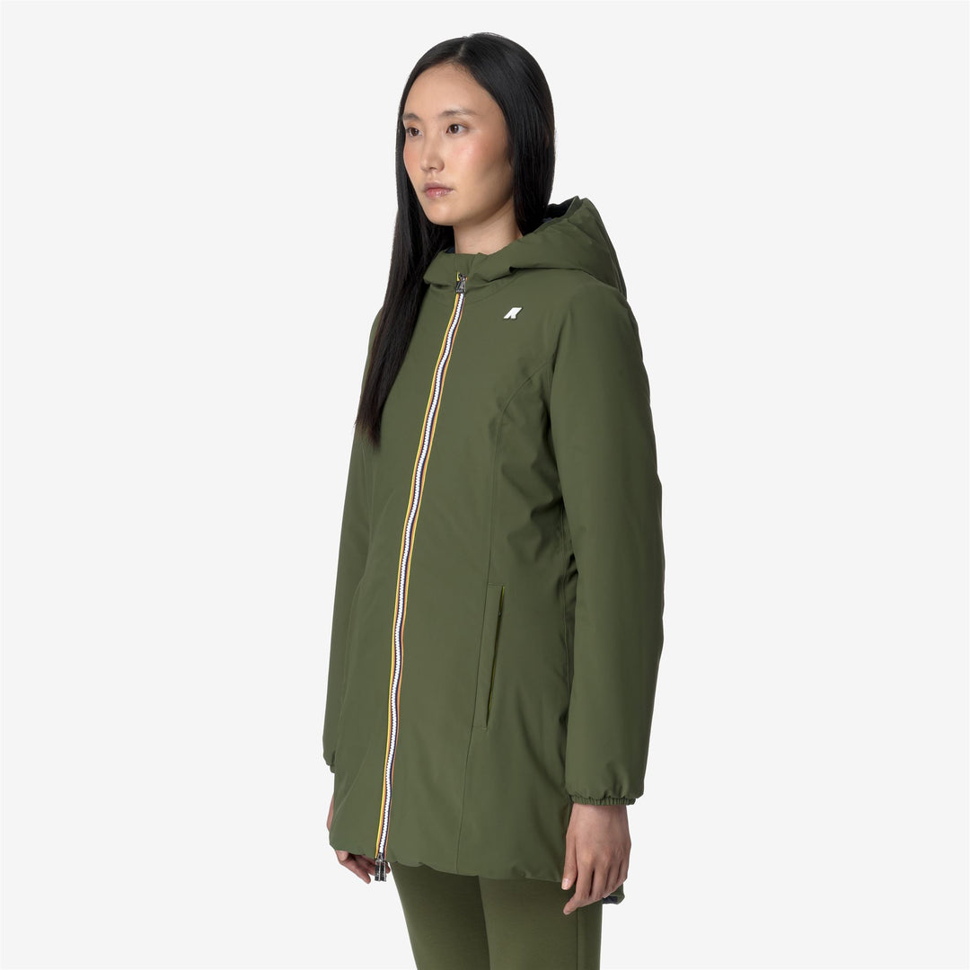 Jackets Woman DENISE ST WARM DOUBLE Mid GREEN C-BLUE D Detail (jpg Rgb)			