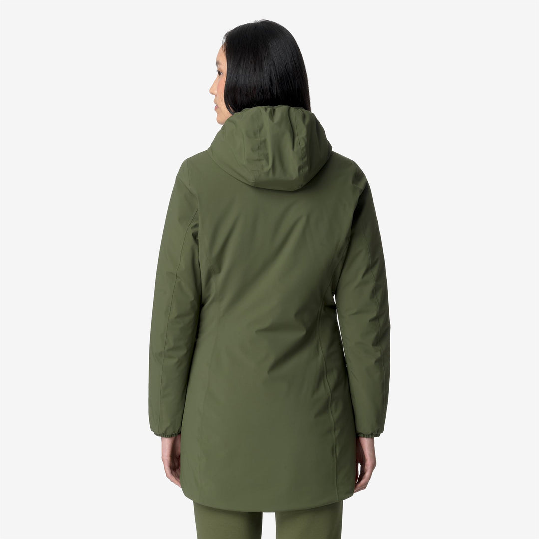 Jackets Woman DENISE ST WARM DOUBLE Mid GREEN C-BLUE D Dressed Front Double		