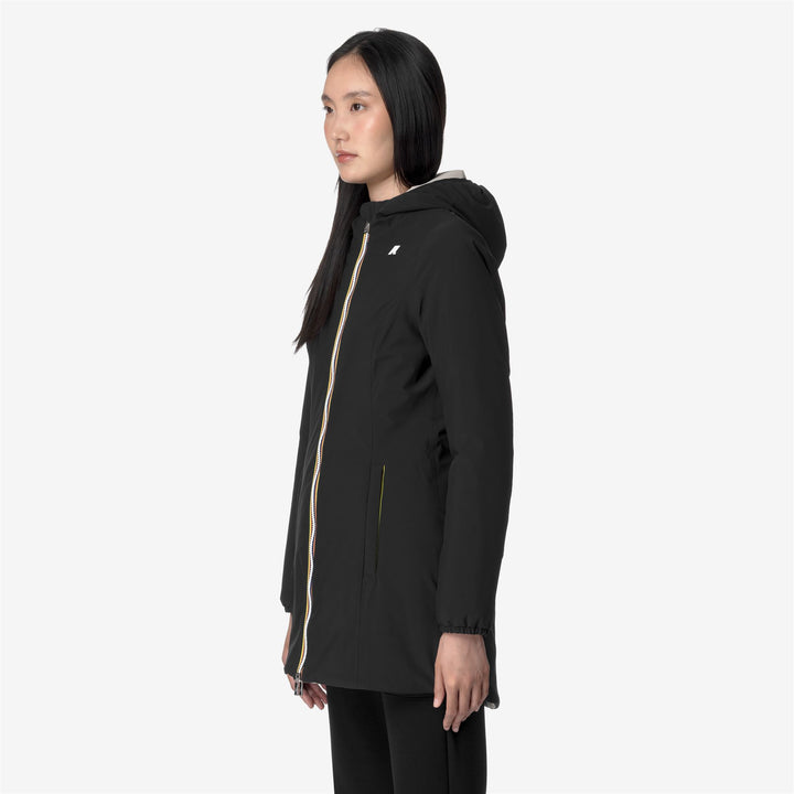 Jackets Woman DENISE ST WARM DOUBLE Mid BLACK P-BEIGE G Detail (jpg Rgb)			