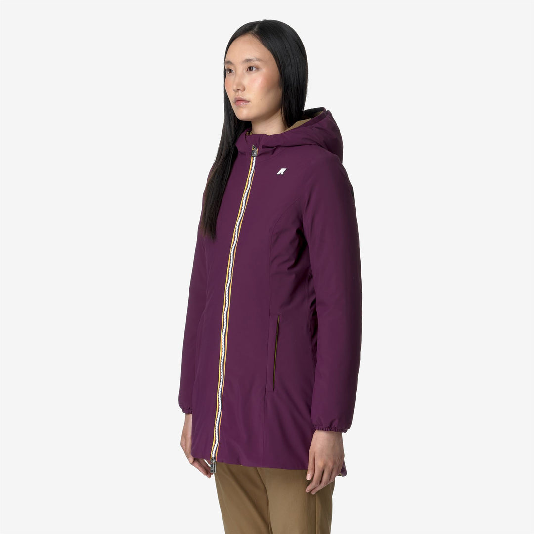 Jackets Woman DENISE ST WARM DOUBLE Mid VIOLET DK-BROWN C Detail (jpg Rgb)			