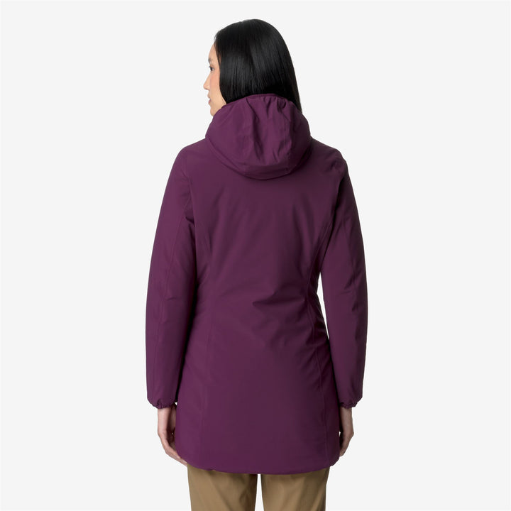 Jackets Woman DENISE ST WARM DOUBLE Mid VIOLET DK-BROWN C Dressed Front Double		