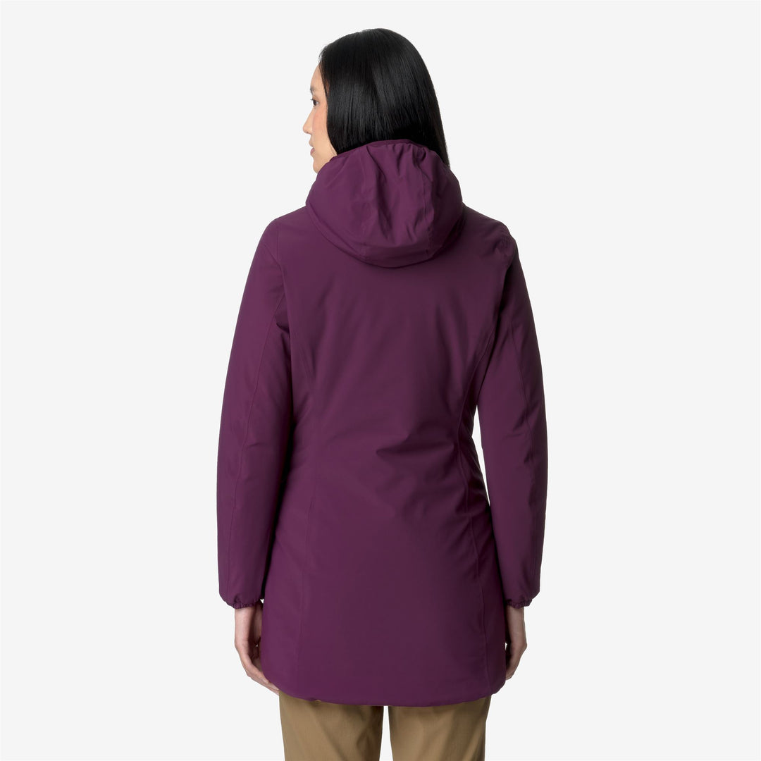 Jackets Woman DENISE ST WARM REVERSIBLE Mid VIOLET DK-BROWN C Dressed Front Double		