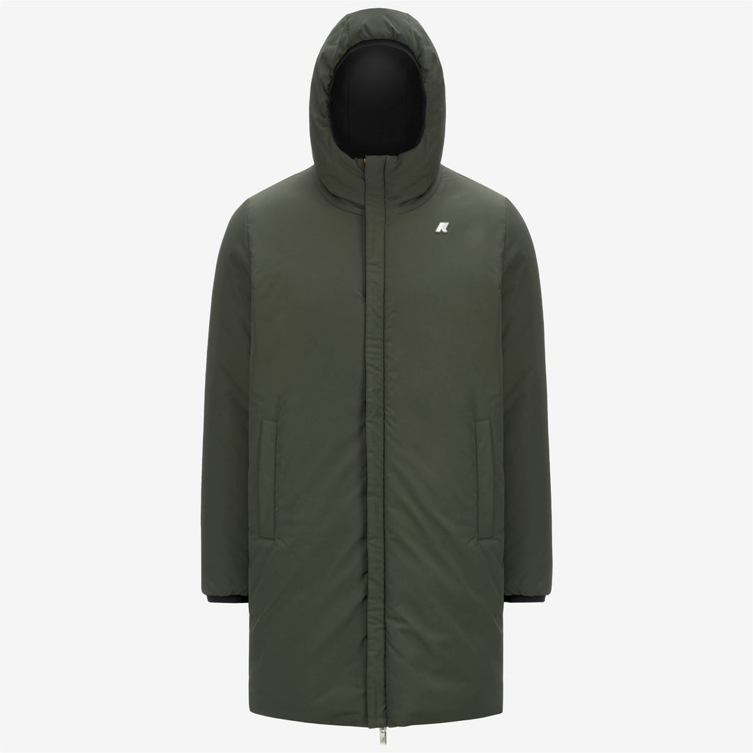 Jackets Man JACOB ST WARM DOUBLE 3/4 LENGTH BLACK PURE - GREEN BLACKISH Dressed Front (jpg Rgb)	