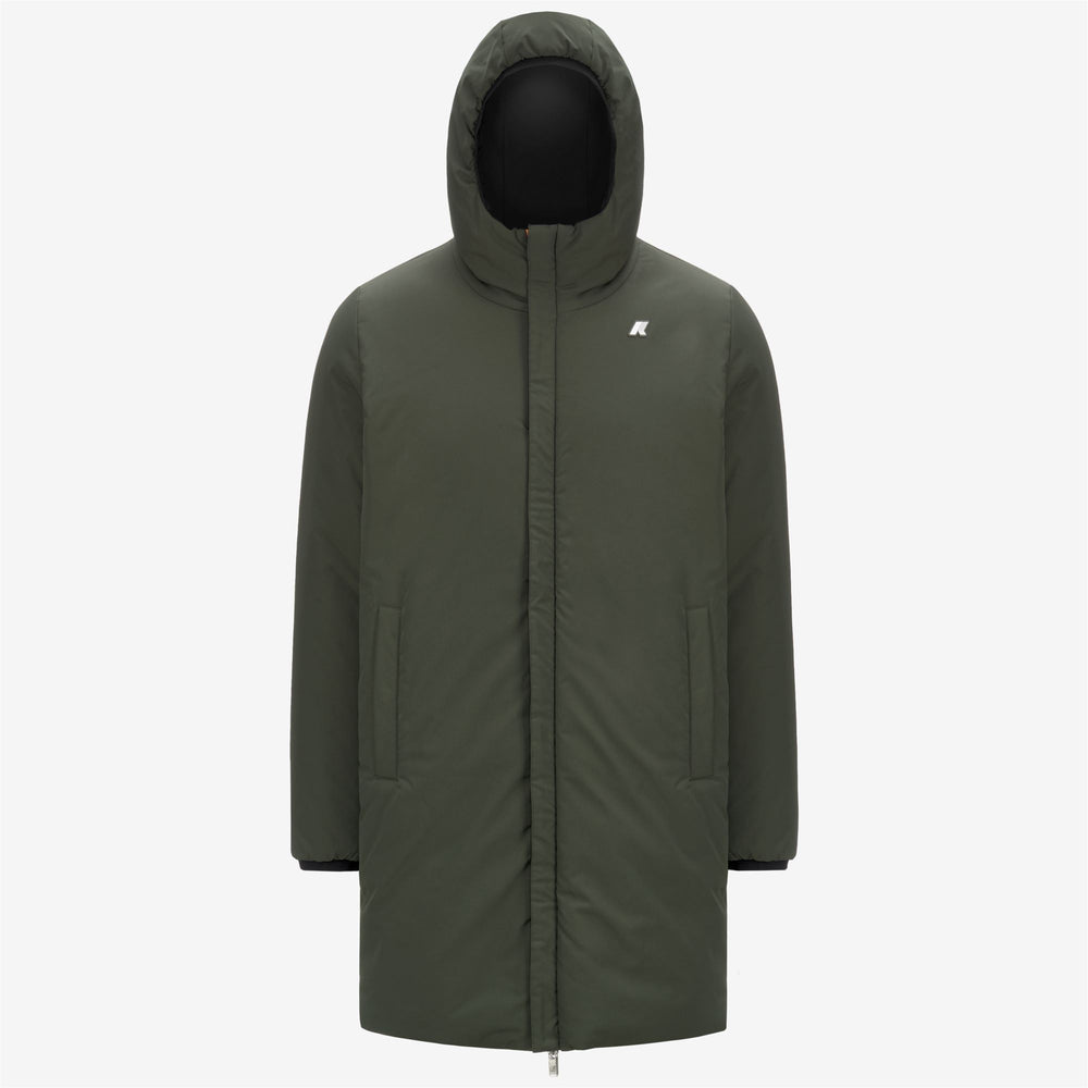 Jackets Man JACOB ST WARM REVERSIBLE 3/4 LENGTH BLACK PURE - GREEN BLACKISH Dressed Front (jpg Rgb)	