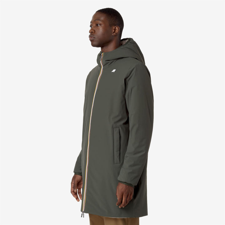 Jackets Man JACOB ST WARM DOUBLE 3/4 LENGTH GREEN B-BEIGE G Detail (jpg Rgb)			