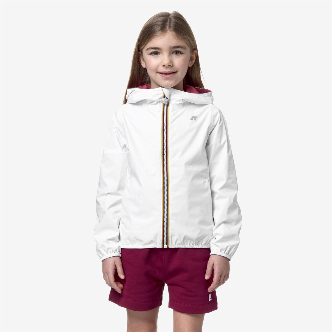 Jackets Girl P. LILY PLUS.2 DOUBLE Short WHITE - DK PINK Dressed Back (jpg Rgb)		