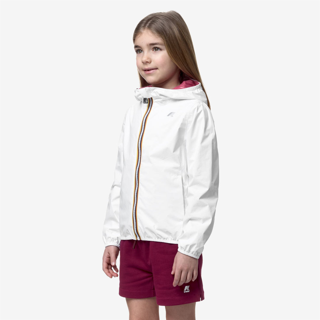 Jackets Girl P. LILY PLUS.2 DOUBLE Short WHITE - DK PINK Detail (jpg Rgb)			