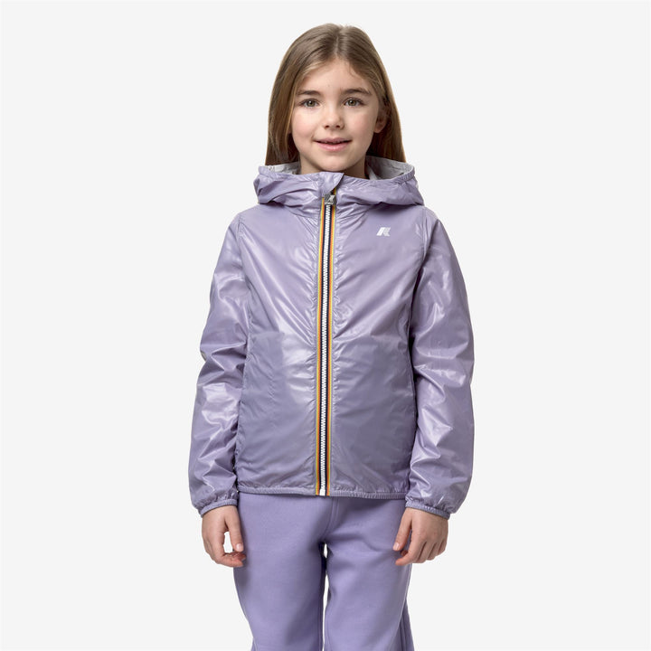 Jackets Girl P. LILY PLUS.2 REVERSIBLE Short GREY ASH - VIOLET GLICINE Detail Double				