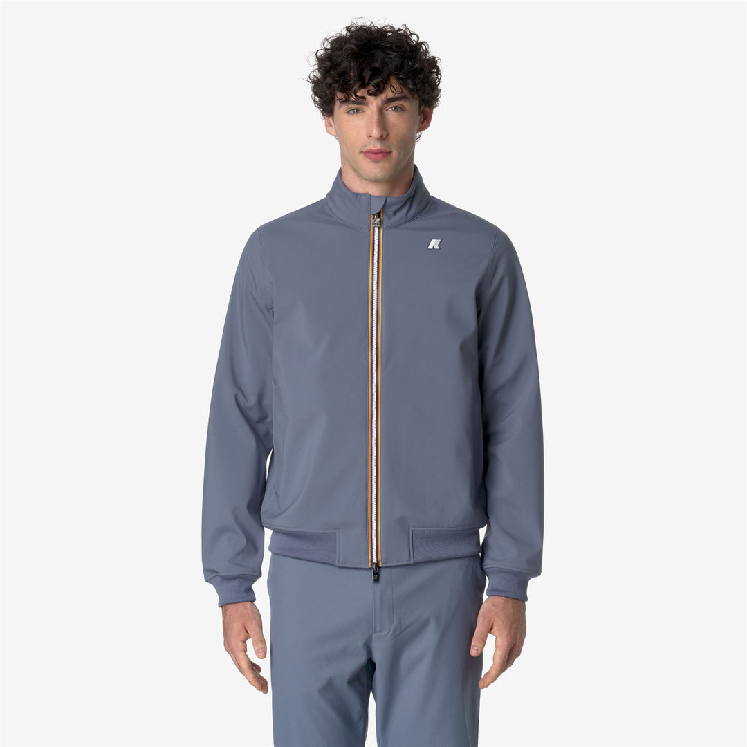 Jackets Man ARSENE BONDED Short GREY BLUE A-BLUE D Dressed Back (jpg Rgb)		