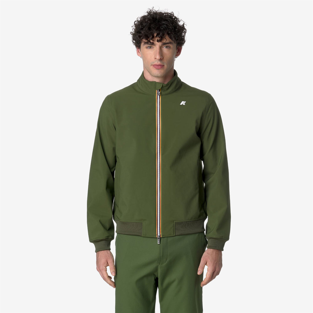 Jackets Man ARSENE BONDED Short GREEN C-BLUE D Dressed Back (jpg Rgb)		