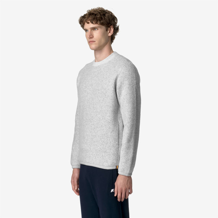 Fleece Man EROUND WOOL FLEECE Pull Over LT GREY MEL Detail (jpg Rgb)			