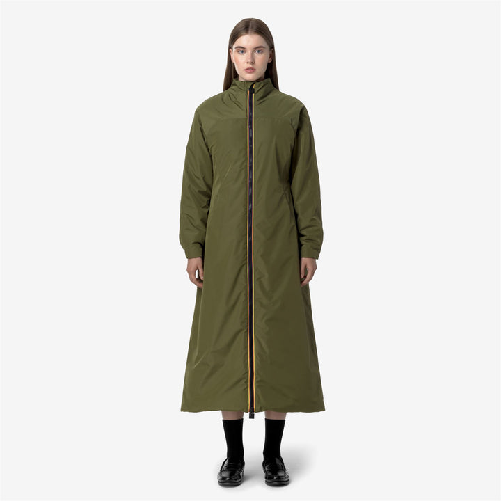 Jackets Woman LILEL TECH ECO FUR Long GREEN DK MUSK FUR WMN Dressed Back (jpg Rgb)		