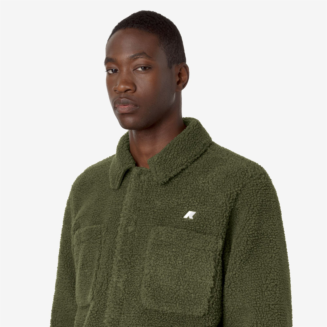 Fleece Man CAMERON SHERPA POLAR Jacket GREEN C-GREEN C Detail Double				