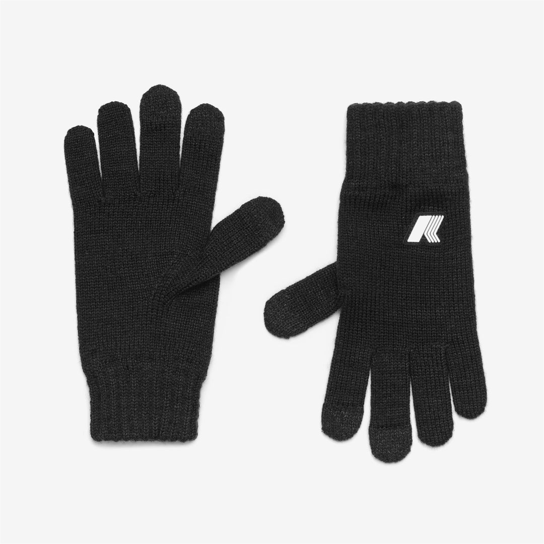 Gloves Kid unisex P. ALFRED CARDIGAN STITCH Glove BLACK PURE MELANGE Photo (jpg Rgb)			