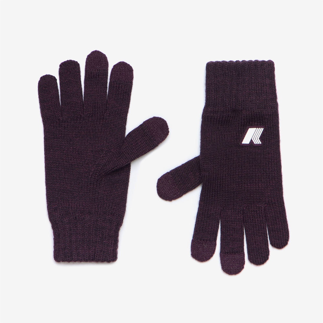 Gloves Kid unisex P. ALFRED CARDIGAN STITCH Glove VIOLET DK PURPLE MELANGE Photo (jpg Rgb)			