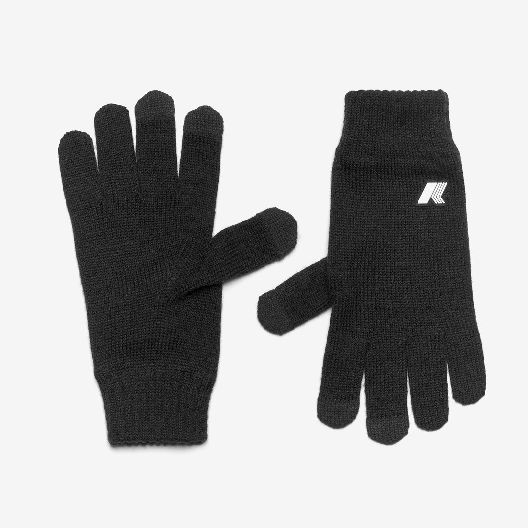 Gloves Unisex ALFRED CARDIGAN STITCH WOOL Glove BLACK PURE MELANGE Photo (jpg Rgb)			