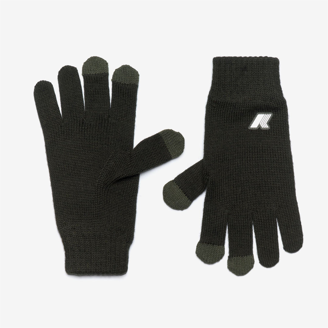 Gloves Unisex ALFRED CARDIGAN STITCH WOOL Glove GREEN BLACKISH MELANGE Photo (jpg Rgb)			