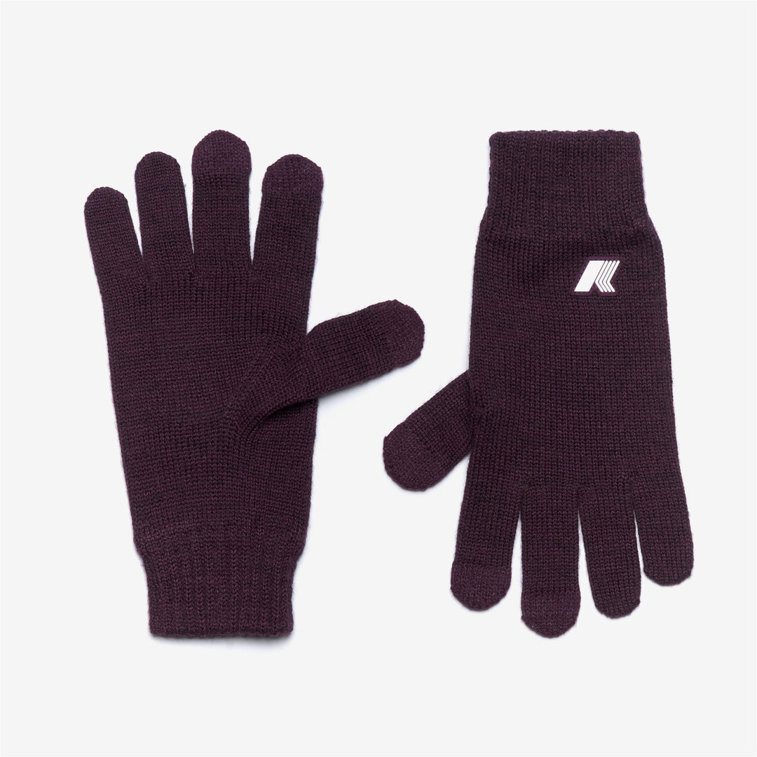 Gloves Unisex ALFRED CARDIGAN STITCH WOOL Glove VIOLET DK PURPLE MELANGE Photo (jpg Rgb)			