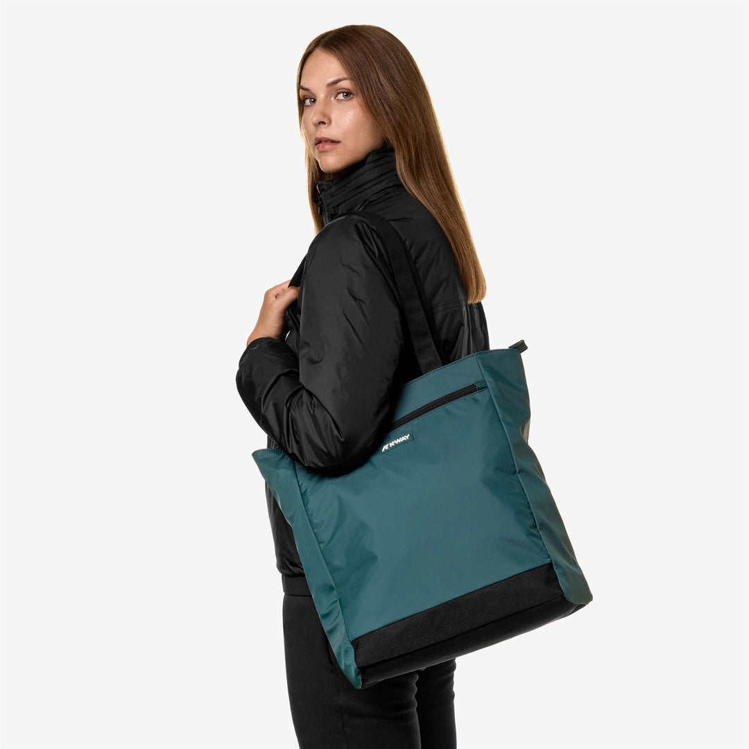 Bags Unisex ELLIANT Shopping Bag GREEN PETROL Detail Double				