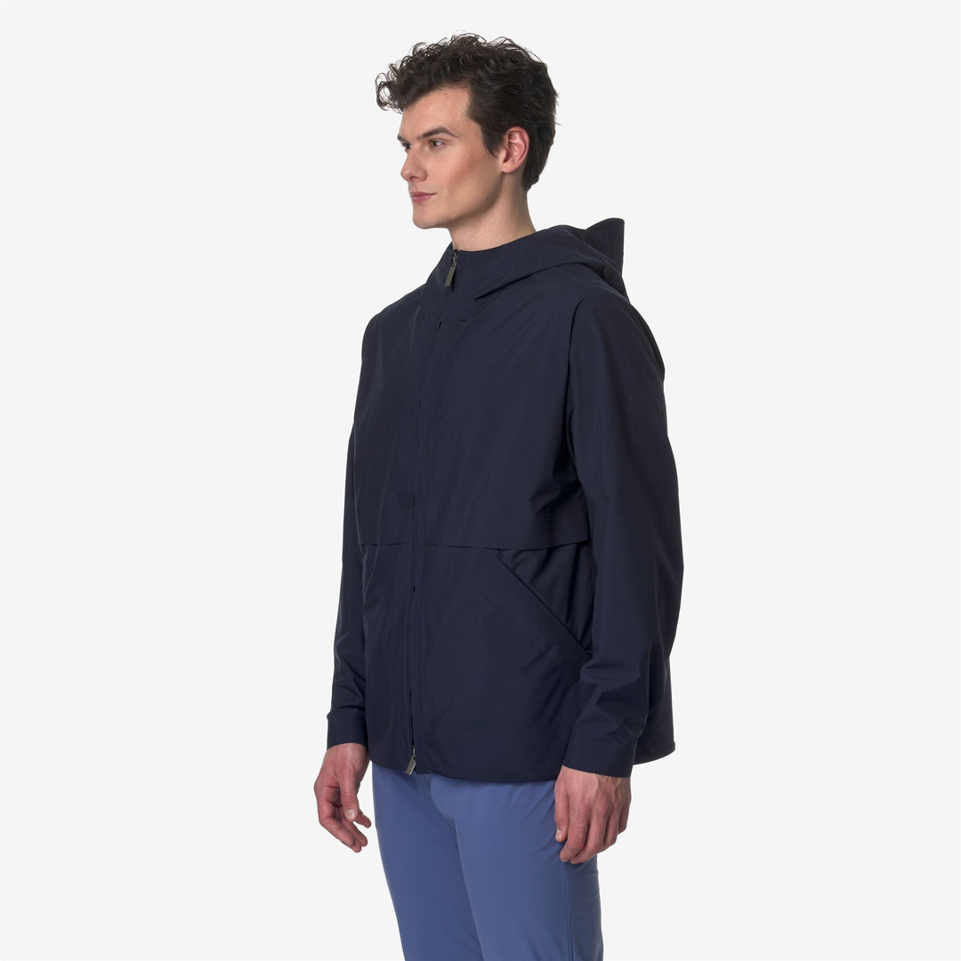 Jackets Man CLAUDEL CLEAN LOOK 3L Mid BLUE D-BLUE F Detail (jpg Rgb)			