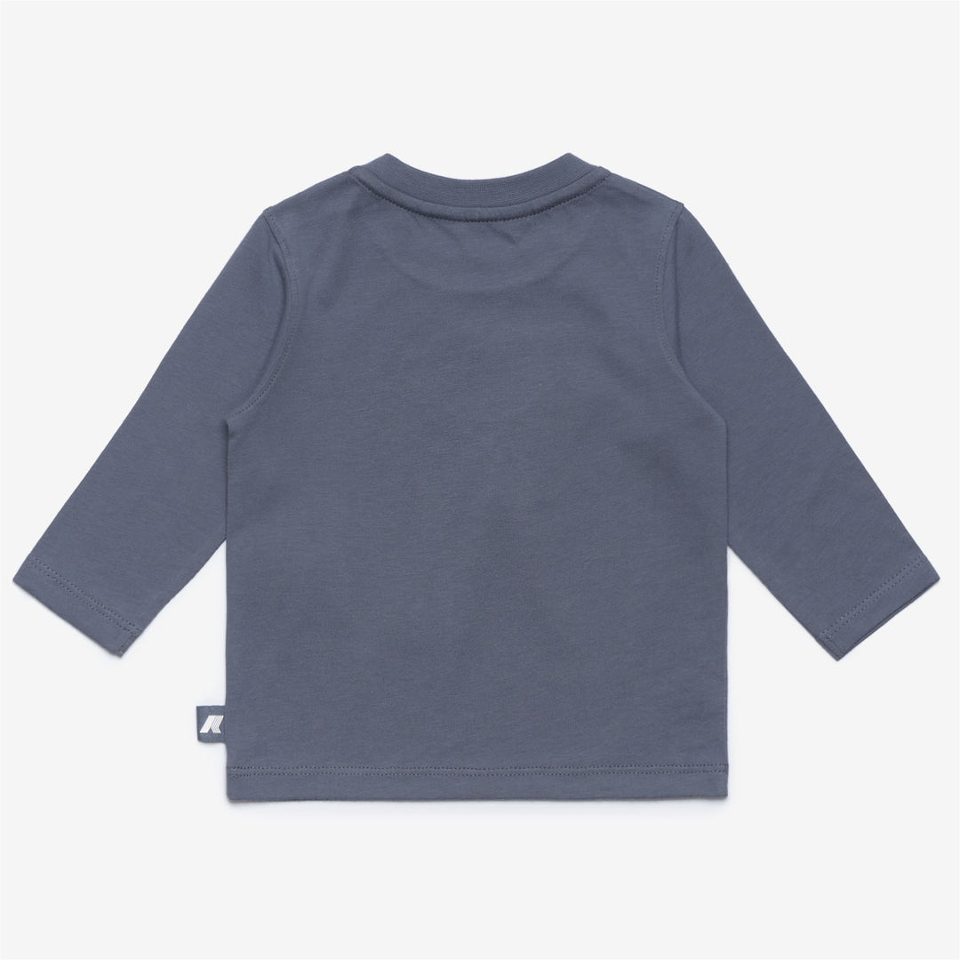 T-ShirtsTop Kid unisex E. ELMETTE CLOUDY T-Shirt GREY BLUE AVIO Dressed Front (jpg Rgb)	