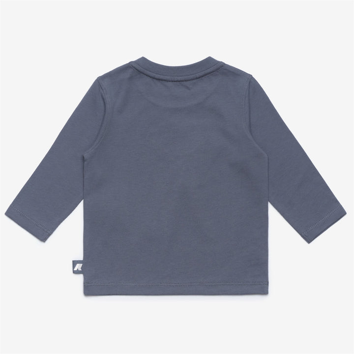 T-ShirtsTop Kid unisex E. ELMETTE CLOUDY T-Shirt GREY BLUE AVIO Dressed Front (jpg Rgb)	