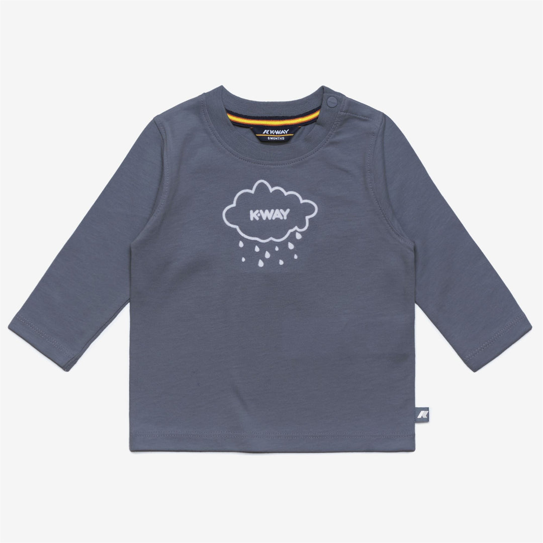 T-ShirtsTop Kid unisex E. ELMETTE CLOUDY T-Shirt GREY BLUE AVIO Photo (jpg Rgb)			