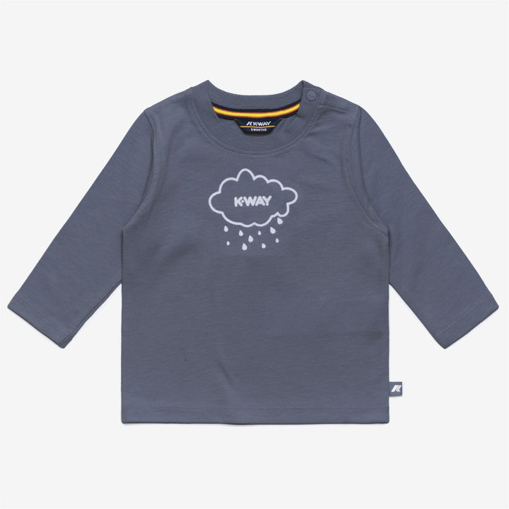 T-ShirtsTop Kid unisex E. ELMETTE CLOUDY T-Shirt GREY BLUE AVIO Photo (jpg Rgb)			