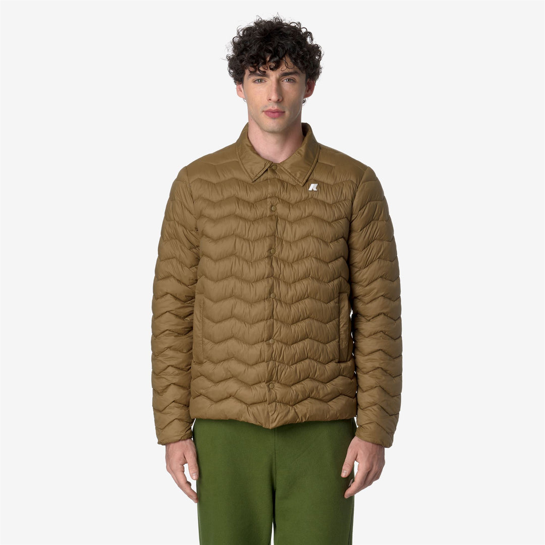 Jackets Man BRUNO QUILTED WARM Short BROWN CORDA Dressed Back (jpg Rgb)		