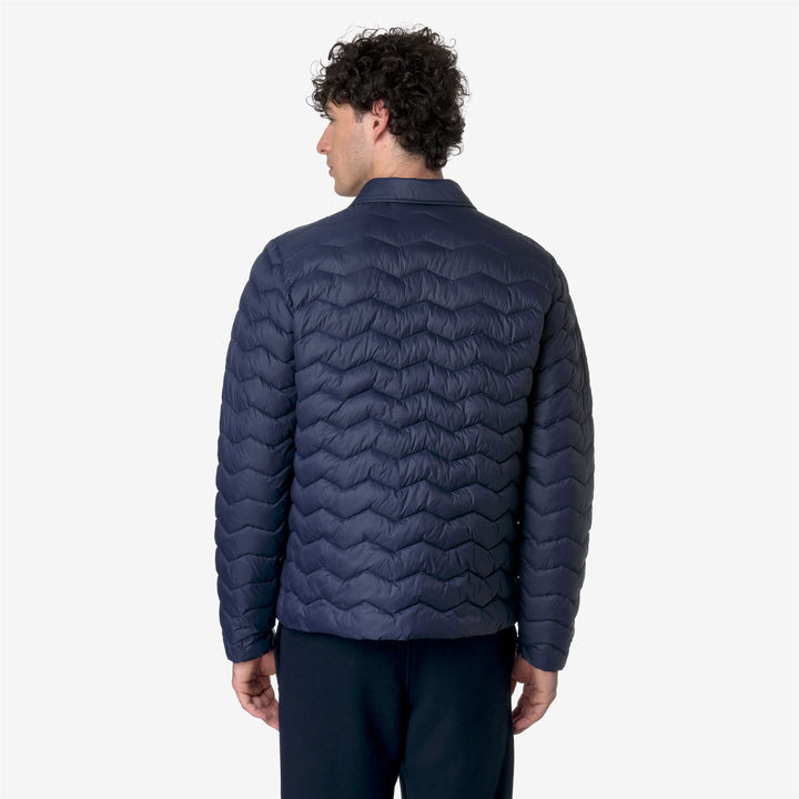 Jackets Man BRUNO QUILTED WARM Short BLUE DEPTH Dressed Front Double		