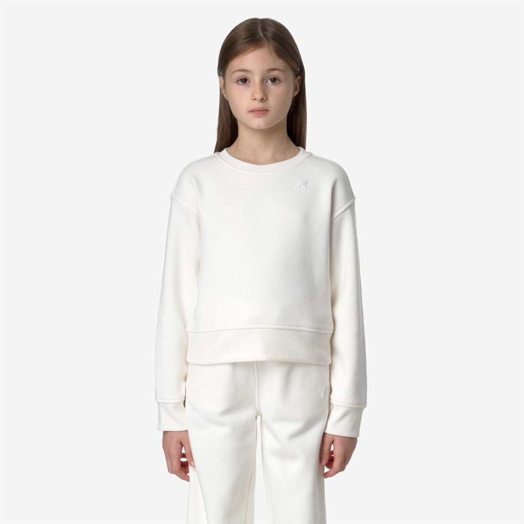 Fleece Girl P. CARMYSSE Pull Over WHITE GARDENIA Dressed Back (jpg Rgb)		