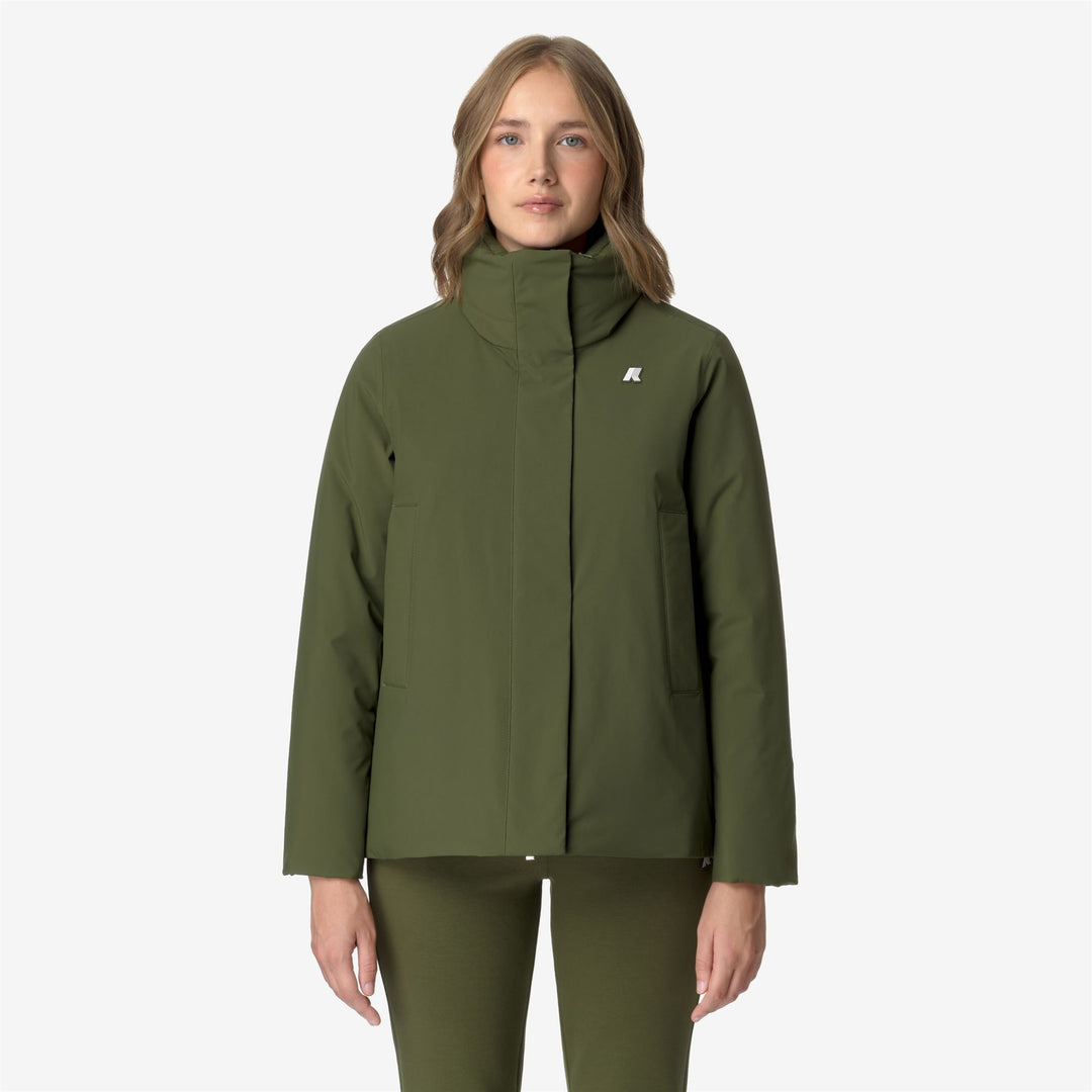 Jackets Woman MARLETTE ST WARM Short GREEN CYPRESS Dressed Back (jpg Rgb)		