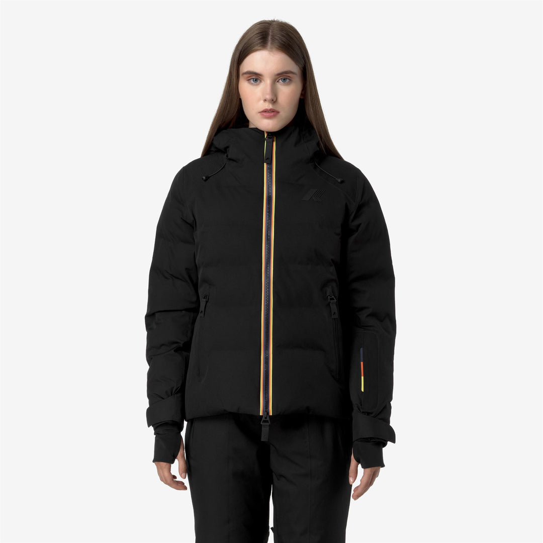 Jackets Woman TUEDA Mid BLACK PURE Dressed Back (jpg Rgb)		