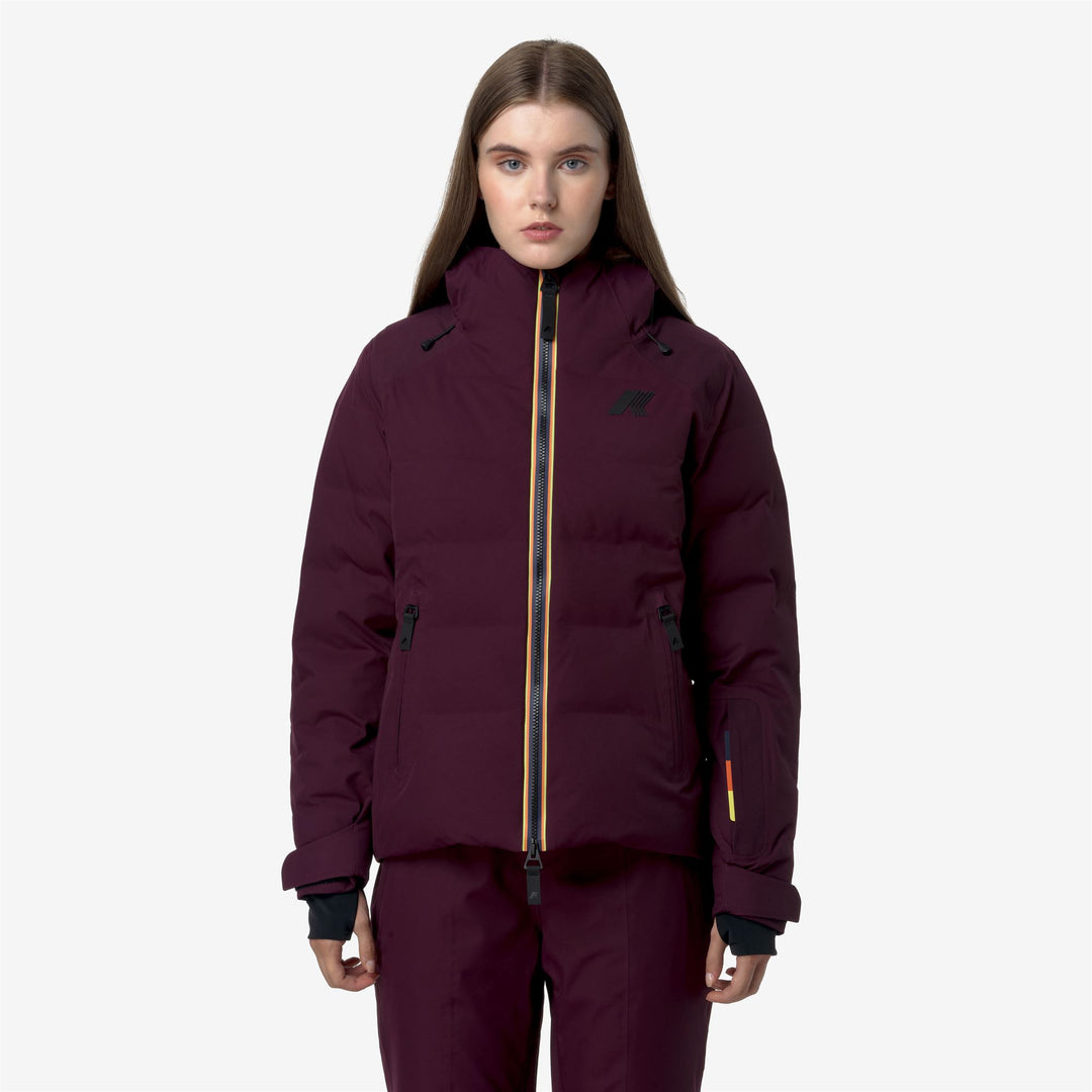 Jackets Woman TUEDA Mid VIOLET DK PURPLE Dressed Back (jpg Rgb)		