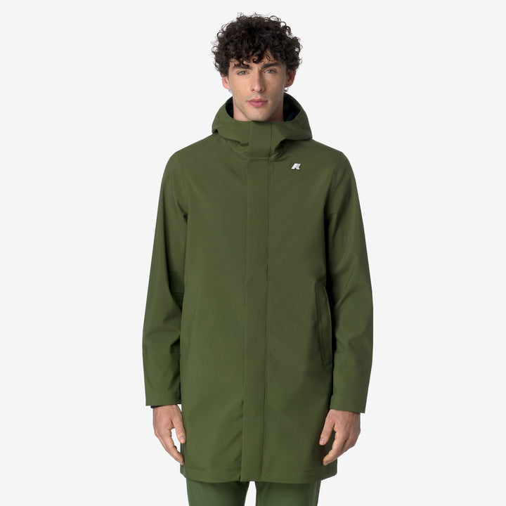 Jackets Man THOMAS BONDED Long GREEN C-BLUE D Dressed Back (jpg Rgb)		