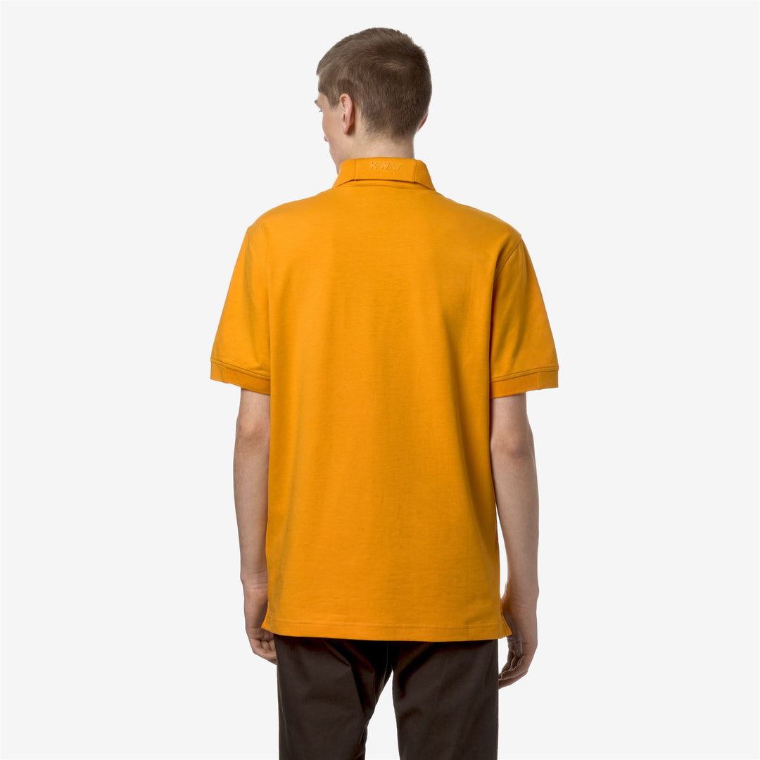 Polo Shirts Man ALDERIC STRETCH JERSEY Polo ORANGE MD Dressed Front Double		