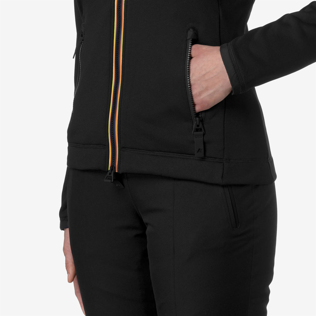 Fleece Woman MARNAZ Jacket BLACK PURE Detail Double				