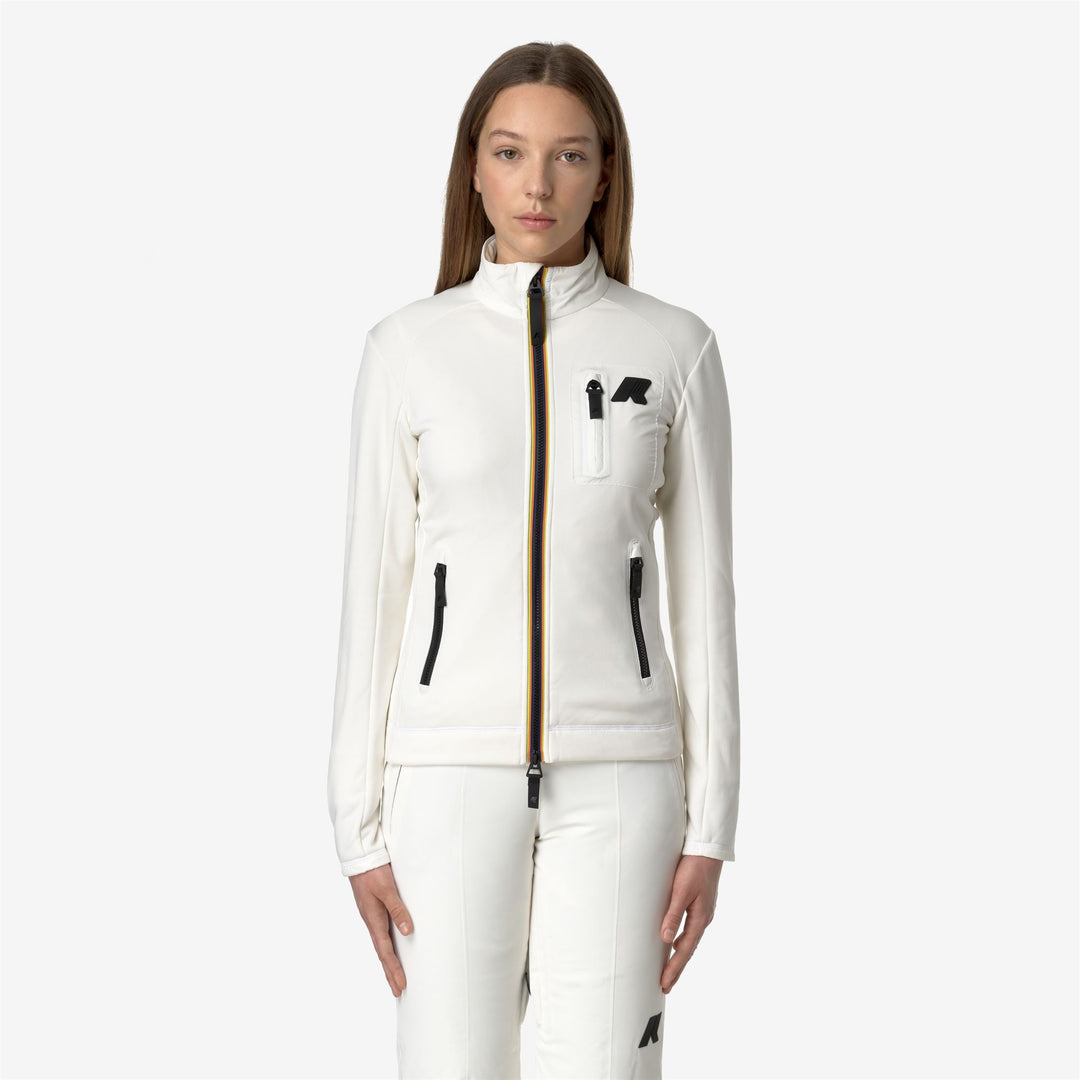 Fleece Woman MARNAZ Jacket WHITE GARDENIA Dressed Back (jpg Rgb)		