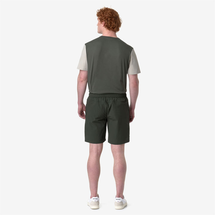 Shorts Unisex NESTY LF Sport Shorts GREEN BLACKISH Dressed Front Double		