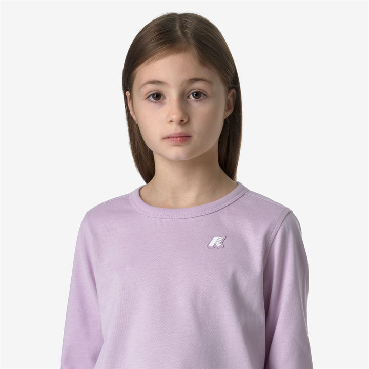 T-ShirtsTop Girl P. ELMERINE JERSEY PEACH T-Shirt VIOLET LT LILAC Detail Double				