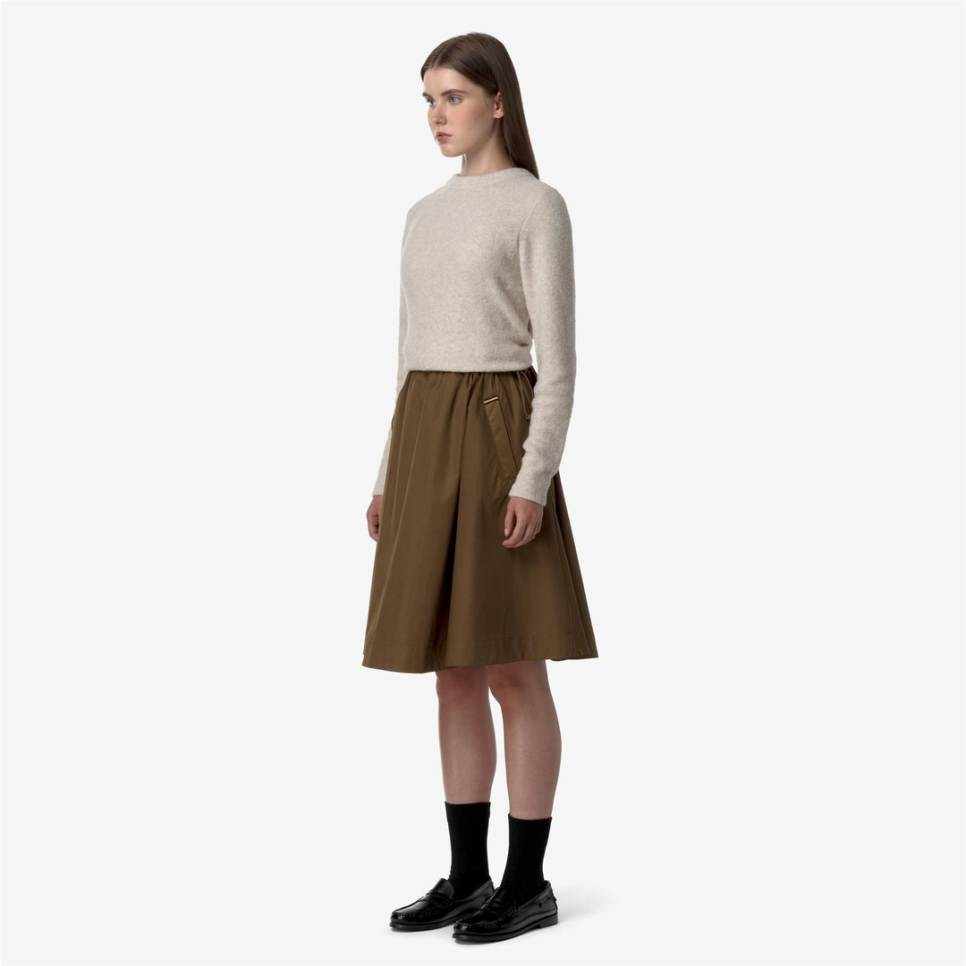 Skirts Woman GAELA SATIN Longuette BROWN CORDA Detail (jpg Rgb)			