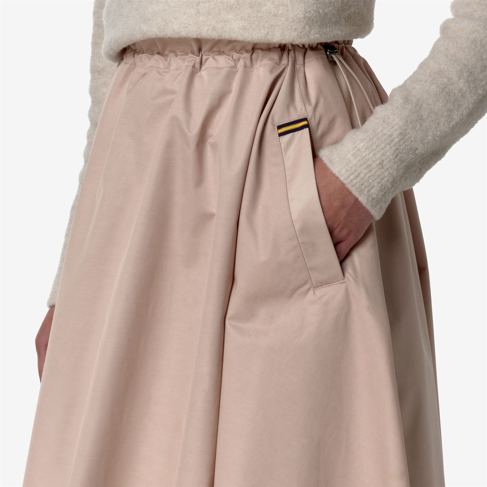 Skirts Woman GAELA SATIN Longuette PINK TINT Detail Double				