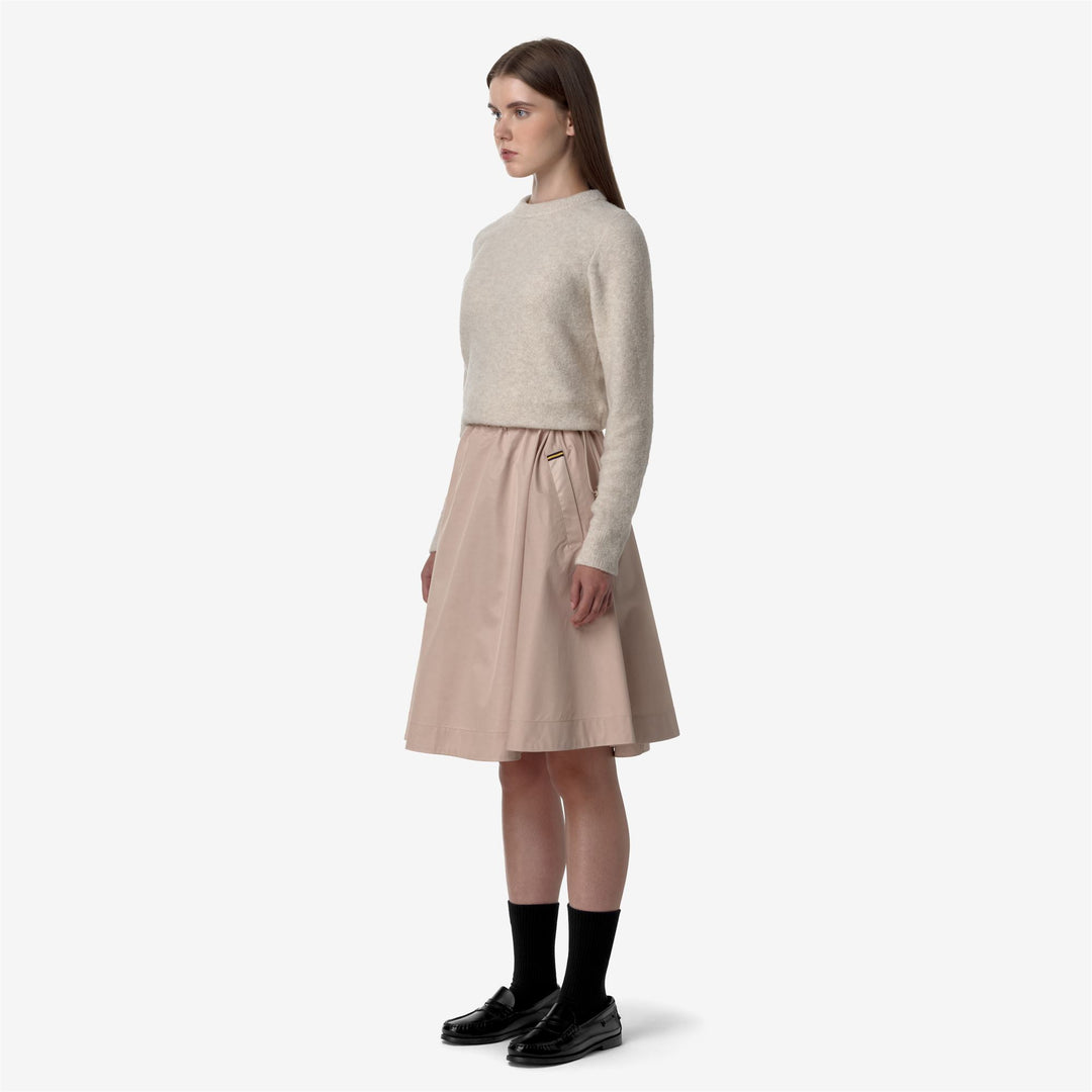 Skirts Woman GAELA SATIN Longuette PINK TINT Detail (jpg Rgb)			