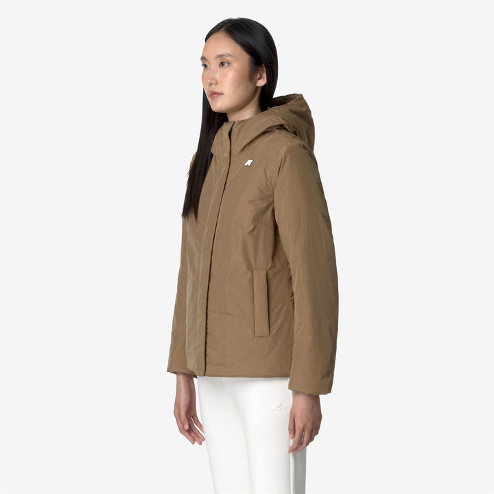 Jackets Woman LIL SOFT TOUCH MARMOTTA Short BROWN C-BEIGE G Detail (jpg Rgb)			