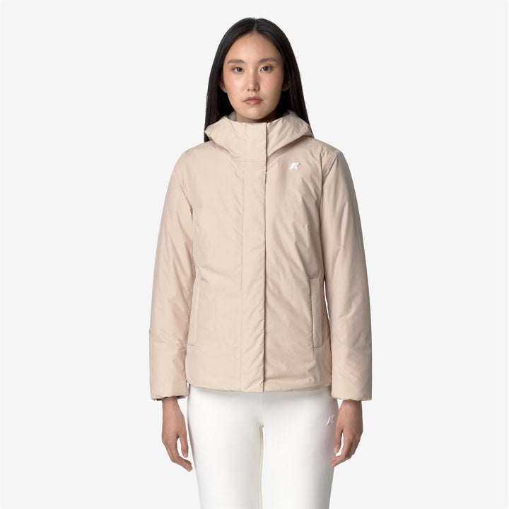 Jackets Woman LIL SOFT TOUCH MARMOTTA Short PINK TINT - GREY GOAT Dressed Back (jpg Rgb)		