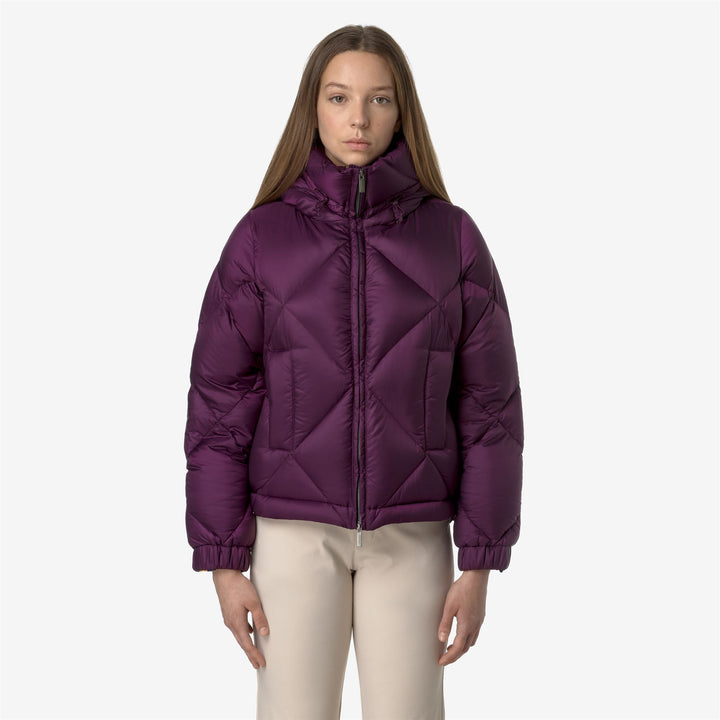 Jackets Woman NINEV SUPER LIGHT THERMO HEAVY Short VIOLET DK PURPLE Dressed Back (jpg Rgb)		