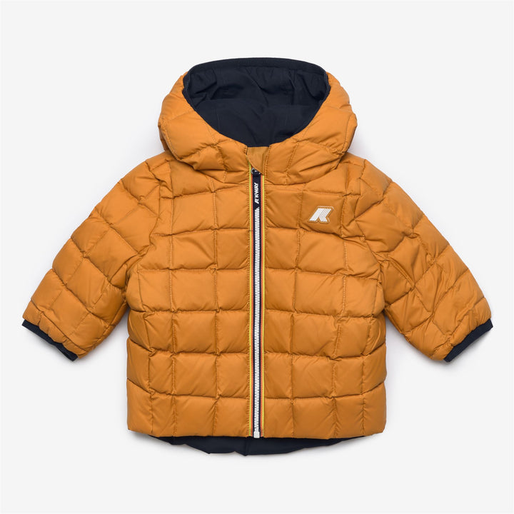 Jackets Kid unisex E. JACK ST THERMO REVERSIBLE Short BLUE DEPTH - YELLOW INCA Dressed Side (jpg Rgb)		