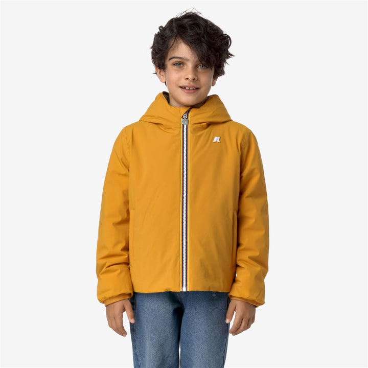 Jackets Boy P. JACK ST WARM DOUBLE Short YELLOW INCA - GREEN CYPRESS Dressed Back (jpg Rgb)		